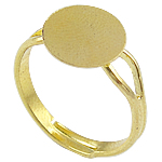 Brass Ring Pad Základní, Mosaz, barva pozlacený, nastavitelný, olovo a kadmium zdarma, 10x10mm, Velikost:6.5, 400PC/Bag, Prodáno By Bag
