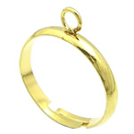 Messing Loop Ring Base, gold plated, verstelbaar, lood en cadmium vrij, 3mm, Gat:Ca 1mm, Maat:6.5, 500pC's/Bag, Verkocht door Bag