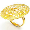 Brass gold color plated adjustable & filigree & hollow lead & cadmium free US Ring .5 Sold By Bag