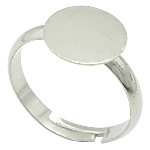 Латунная основа для кольца, Латунь, Платиновое покрытие платиновым цвет, регулируемый, не содержит свинец и кадмий, 10x10mm, размер:7, 500ПК/сумка, продается сумка
