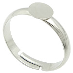 Латунная основа для кольца, Латунь, Платиновое покрытие платиновым цвет, регулируемый, не содержит свинец и кадмий, 6x6mm, размер:6.5, 500ПК/сумка, продается сумка