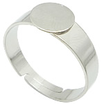 Brass Pad Ring Base platinum color plated adjustable lead & cadmium free US Ring Sold By Bag