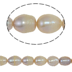 Perlas Arroz Freshwater, Perlas cultivadas de agua dulce, natural, Rosado, Grado A, 8-9mm, agujero:aproximado 0.8mm, Vendido para 14.5 Inch Sarta