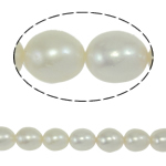 Cultured Rice Freshwater Pearl Beads, natural, white, Grade A, 9-10mm, Hole:Approx 0.8mm, Sold Per 14.5 Inch Strand