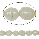 Perlas Arroz Freshwater, Perlas cultivadas de agua dulce, natural, Blanco, Grado A, 11-12mm, agujero:aproximado 0.8mm, Vendido para 14 Inch Sarta