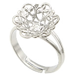 Brass platinum color plated adjustable & filigree & hollow lead & cadmium free US Ring .5 Sold By Bag