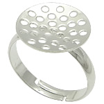 Латунная основа-решето для кольца, Латунь, плакирован серебром, регулируемый, не содержит свинец и кадмий, 13.50x13.50mm, размер:7, 400ПК/сумка, продается сумка