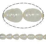 Cultured Rice Freshwater Pearl Beads, natural, white, Grade A, 11-12mm, Hole:Approx 0.8mm, Sold Per 14 Inch Strand