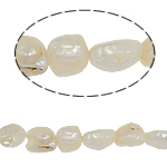 Barock kultivierten Süßwassersee Perlen, Natürliche kultivierte Süßwasserperlen, weiß, Grade A, 9-10mm, Bohrung:ca. 0.8mm, verkauft per 15 ZollInch Strang