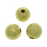 Messing Stardust Perler, Runde, guldfarve belagt, bly & cadmium fri, 8mm, Hole:Ca. 2mm, 1500pc'er/Bag, Solgt af Bag