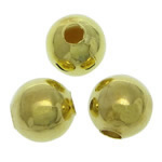 Messing Schmuckperlen, rund, goldfarben plattiert, glatt, frei von Blei & Kadmium, 5mm, Bohrung:ca. 1.5mm, 5000PCs/Tasche, verkauft von Tasche