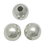 Brass Jewelry Beads, Round, silver color plated, smooth, lead & cadmium free, 5mm, Hole:Approx 1.5mm, 5000PCs/Bag, Sold By Bag