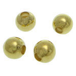 Perles bijoux en laiton, Rond, Placage de couleur d'or, lisse, sans plomb et cadmium, 4mm, Trou:Environ 1.5mm, 10000PC/sac, Vendu par sac