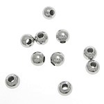 Brass Jewelry Beads, Round, platinum color plated, smooth, lead & cadmium free, 4mm, Hole:Approx 1.5mm, 10000PCs/Bag, Sold By Bag