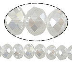 Rondell Kristallperlen, Kristall, AA grade crystal, Kristall AB, 8x6mm, Bohrung:ca. 1mm, Länge:ca. 16.5 ZollInch, 10SträngeStrang/Tasche, ca. 72PCs/Strang, verkauft von Tasche