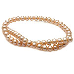 Button Kulturan Slatkovodni Pearl perle, Krug, prirodan, roze, ocjena, 8-9mm, Rupa:Približno 0.8mm, Prodano Per 15.5 inčni Strand