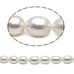 Cultured Rice Freshwater Pearl Beads, natural, white, Grade A, 10-11mm, Hole:Approx 0.8mm, Sold Per 15.5 Inch Strand