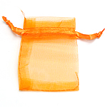 Jewelry Pouches Bags Organza translucent orange 100/