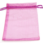 Jewelry Pouches Bags, Organza, translucent, purplish red, 130x160mm, 100PCs/Bag, Sold By Bag
