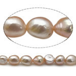 Perles nacres baroques de culture d'eau douce , perle d'eau douce cultivée, rose, Niveau AA, 8-9mm, Trou:Environ 0.8mm, Vendu par 15 pouce brin