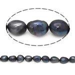 Perles nacres baroques de culture d'eau douce , perle d'eau douce cultivée, noire, grade A, 11-12mm, Trou:Environ 0.8mm, Vendu par 14.5 pouce brin