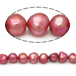 Perles nacres pommes de terre de culture d'eau douce, perle d'eau douce cultivée, pomme de terre, naturel, rouge, Niveau AA, 8-9mm, Trou:Environ 0.8mm, Vendu par 15 pouce brin