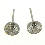 Brass Earring Stud Component, platinum color plated, nickel, lead & cadmium free, 5mm, 1000Pairs/Lot, Sold By Lot