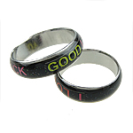 Enamel Mood Finger Ring, cobre, esmalte, níquel, chumbo e cádmio livre, 6mm, Buraco:Aprox 16-20mm, 100PCs/box, vendido por box