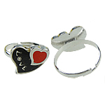 Enamel Mood Finger Ring, liga de zinco, Coração, esmalte, níquel, chumbo e cádmio livre, 17x14mm, Buraco:Aprox 16-20mm, 100PCs/box, vendido por box
