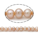 Baroko Kultūringas gėlavandenių perlų karoliukai, Gėlo vandens perlų, rožinis, Įvertinimas A., 5mm, Skylė:Apytiksliai 0.8mm, Parduota už 15 Inch Strand