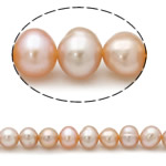 Perles nacres baroques de culture d'eau douce , perle d'eau douce cultivée, rose, Niveau AA, 6mm, Trou:Environ 0.8mm, Vendu par 15 pouce brin