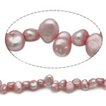Perles nacres baroques de culture d'eau douce , perle d'eau douce cultivée, rose, 6-9mm, Trou:Environ 0.8mm, Vendu par 15 pouce brin