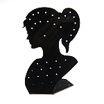 Organic Glass Earring Display, Girl, black, 90x140mm, 20PCs/Bag, Sold By Bag