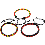 Fashion Create Wax Cord Bracelets, PU Leather, with Waxed Cotton Cord, adjustable, mixed colors, 6.50mm, Length:6-10 Inch, 50Strands/Lot, Sold By Lot