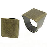 Messing Pad Ring Base, antik bronze farve forgyldt, justerbar, bly & cadmium fri, 18.50x20mm, Hole:Ca. 16.5x18mm, Størrelse:7, 150pc'er/Bag, Solgt af Bag