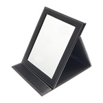 cuir miroir cosmétique, rectangle, noire, 235x185x20mm, Vendu par PC
