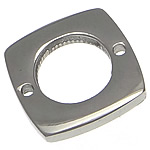 Stainless Steel Connector, Square, 1/1 loop, original color, 13.50x13.50x2mm, Hole:Approx 1mm, 100PCs/Lot, Sold By Lot