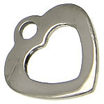 Stainless Steel Heart Pendants, original color, 12.50x13.50x1mm, Hole:Approx 2mm, 150PCs/Lot, Sold By Lot