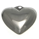 Coração de aço inoxidável pingentes, cor original, 15x15x5mm, Buraco:Aprox 1.5mm, 50PCs/Lot, vendido por Lot