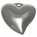 Coração de aço inoxidável pingentes, cor original, 16x16x5mm, Buraco:Aprox 1.5mm, 50PCs/Lot, vendido por Lot