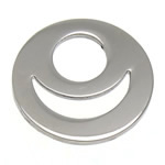 Stainless Steel Pendants, Flat Round, original color, 15x15x1mm, Hole:Approx 6mm, 100PCs/Lot, Sold By Lot