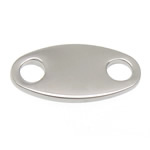 Stainless Steel Connector, Flat Oval, 1/1 loop, original color, 12x6x1mm, Hole:Approx 2.5mm, 200PCs/Lot, Sold By Lot