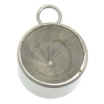 Stainless Steel Pendant Setting, Flat Round, original color, 10x10x5.5mm, 8mm, Hole:Approx 2.5mm, 80PCs/Lot, Sold By Lot