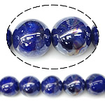 Perles nacrées en porcelaine, Rond, couleur bleu foncé, 18mm, Trou:Environ 2.5mm, 100PC/sac, Vendu par sac