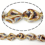 Perlmuttartige Porzellan Perlen, Klumpen, Chromgelb, 21-23x16-18mm, Bohrung:ca. 2.5mm, 100PCs/Tasche, verkauft von Tasche