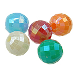Perles  acrylique plaqué , Rond, Placage de couleur AB, couleur solide, couleurs mélangées, 6mm, Trou:Environ 1.5mm, 4800PC/sac, Vendu par sac