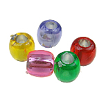 Blandet akryl perler, Drum, mirakel, blandede farver, 7mm, Hole:Ca. 3mm, 2600pc'er/Bag, Solgt af Bag