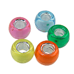 Perles acryliques mixtes, Acrylique, tambour, miracle, couleurs mélangées, 6x9mm, Trou:Environ 4mm, 1800PC/sac, Vendu par sac