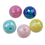 Plated Acrylic Beads, Saucer, AB color plated, solid color, mixed colors, 8mm, Hole:Approx 1.5mm, 1900PCs/Bag, Sold By Bag