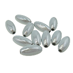 Perles miracles acryliques, Acrylique, ovale, argent mat, 6x12mm, Trou:Environ 1mm, 2200PC/sac, Vendu par sac